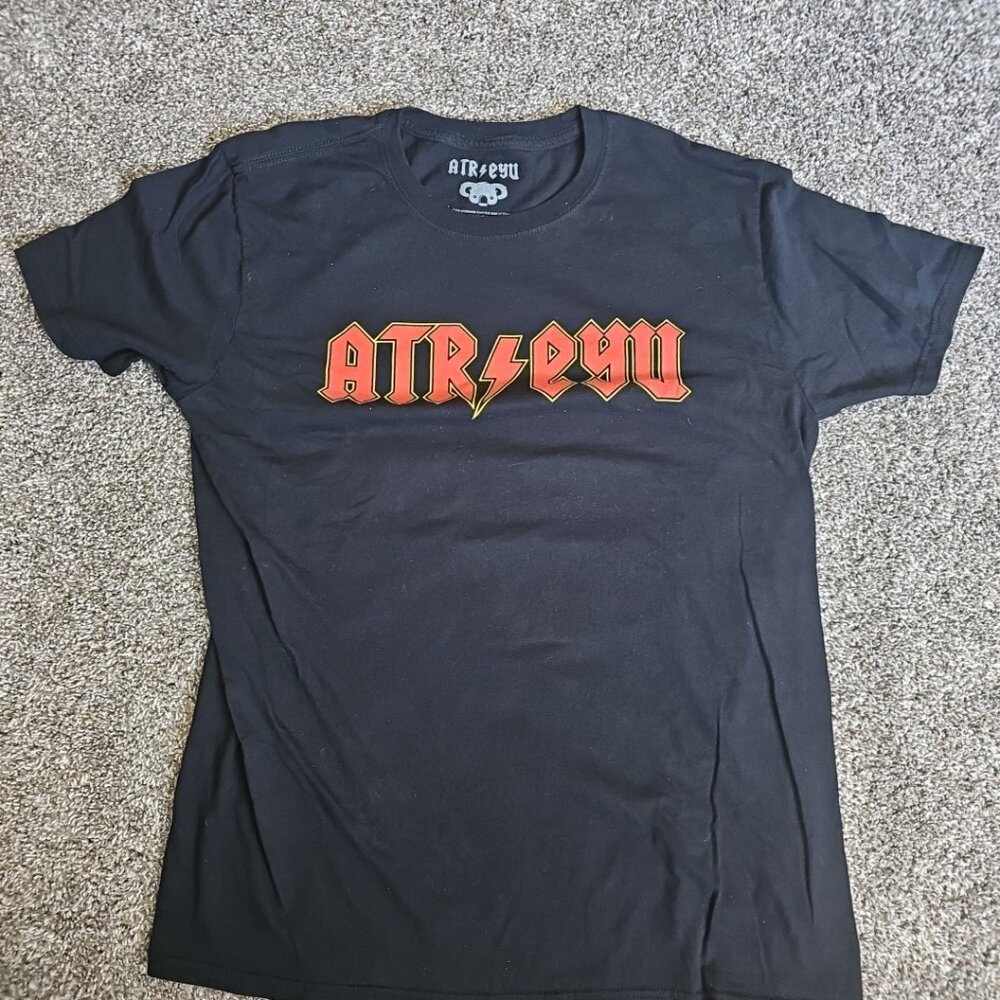 Atreyu Size Large Black Short Sleeve (ACDC Look) Rock/Metal Music Shirt